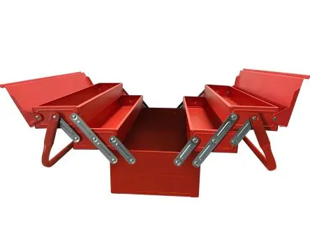 Produktfoto 1 von RS PRO Stahl Werkzeugkoffer Rot, L. 470 mm B. 200mm H. 210 mm, 4.2 kg, Freitragend