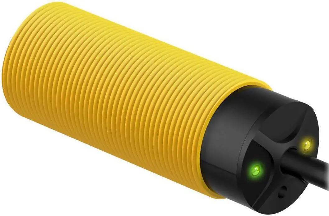 Produktfoto 1 von Banner zylindrisch Optischer Sensor, Bereich 200 mm, SPST Wechselstrom-Solid-State-Schalter Ausgang, Anschlusskabel,