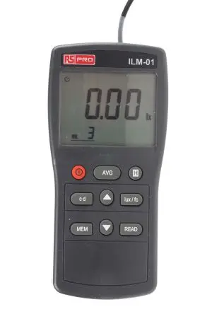 Produktfoto 1 von RS PRO ILM01 Luxmeter 0.01lx mit Fotodiode, bis 50000 lx, 0.001 Ftc, ±3 % ± 5 Digit