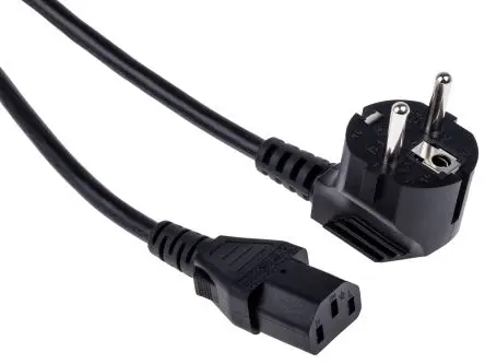 Produktfoto 1 von RS PRO Netzkabel, A Gerade, B CEE 7/7, 10 m Schwarz Polyvinylchlorid, 250V