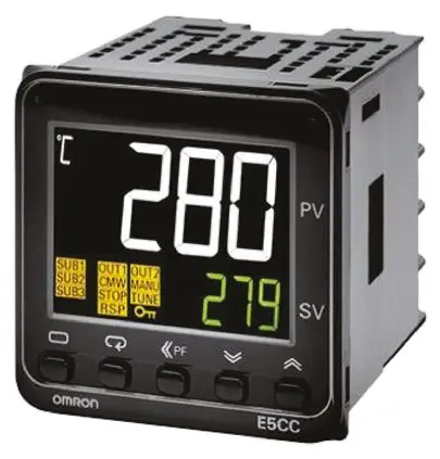 Omron E5CC PID Temperaturregler Frontplattenmontage 2, 1 x Halbleiterausgang Ausgang 240V ac/dc PID-Controller