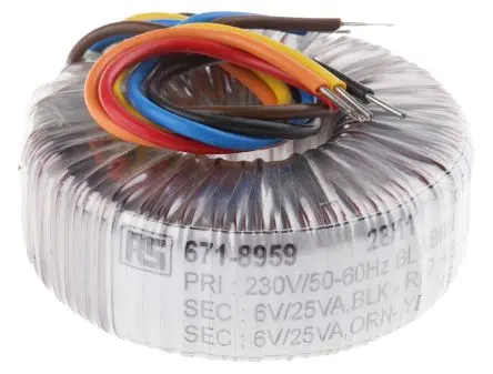 RS PRO Ringkerntransformator, Primär 230 V ac / Sekundär 2 x 6 V ac 2 Ausg. 50 VA, 4.167A 740 g 60 Hz 50 Hz