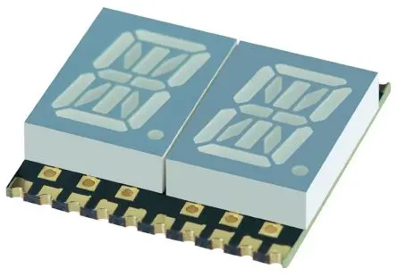 Produktfoto 1 von Kingbright KCPDA04 LED-Anzeige 14-Segment 2 Zeichen Anode, Rot 630nm 36mcd Zeichenbreite 6 mm Rechts Zeichenhöhe 10.2 mm