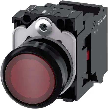 Produktfoto 1 von Siemens SIRIUS ACT 3SU11 Druckschalter Beleuchtet Trennplatte Ø 22 mm, SPST Rot, IP66, IP67, IP69K