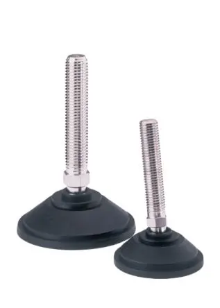 Produktfoto 1 von Nu-Tech Engineering Verstellbarer Fuß M16 bis 2000 kg x 200 mm, bis 10° neigbar Stahl, Ø 100 mm x 244 mm
