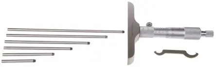 Produktfoto 1 von RS PRO Tiefenmessgerät Mikrometer Metrisch, 150 mm / 0.004 mm, 0.01 mm, ISO-kalibriert