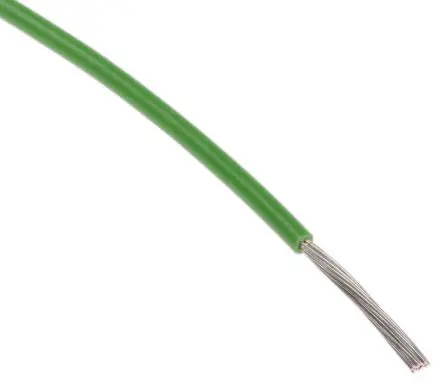 RS PRO PTFE B Schaltdraht 0.6 mm², 20 AWG 100 m Grün Ø 1.6 mm 19 Litzen Polytetrafluorethylen
