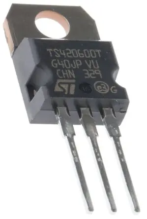 Produktfoto 1 von STMicroelectronics SCR Thyristoren 2.5 A JEDEC TO-220AB 600 V, Gate-Trigger 0.2 mA 33 A 1.6 V