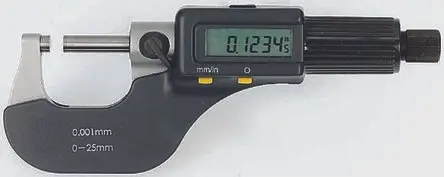 Produktfoto 1 von RS PRO Batteriebetrieben Außen- Mikrometer Beide, 0 mm bis 25 mm / ±0.004 mm, DKD/DAkkS-kalibriert