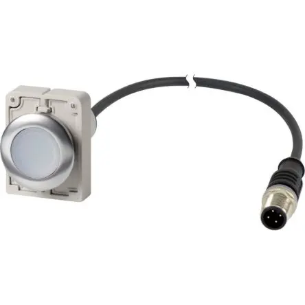Produktfoto 1 von Eaton C30 Beleuchtete Drucktaste Weiß Beleuchtet wartungsfrei Schraubanschlussklemme Ø 30.5 mm, 1 Schließer / 4A 24 V dc