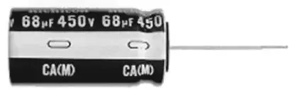 Produktfoto 1 von Nichicon CA Kondensator 150 μF PC-Stift ±20 % / 250V, Ø 18 mm x 31.5 mm x 31.5 mm, 105 °C