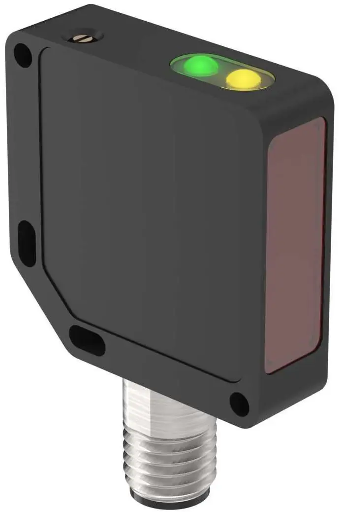 Banner Rechteckig Optischer Sensor, Diffus, Bereich 4 m, PNP Ausgang, M12, Hell-/dunkelschaltend