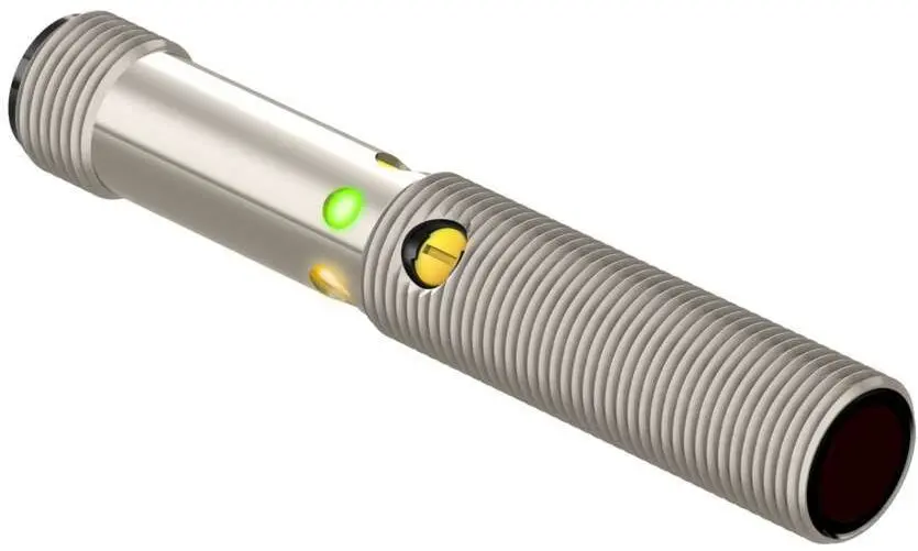 Produktfoto 1 von Banner zylindrisch Optischer Sensor, diffus, Bereich 400 mm, PNP Ausgang, Integral QD, Hell-/dunkelschaltend