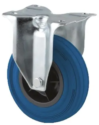 Tente Feststehend Rolle, Rad ø 80 mm, 70 kg, Ges H. 108 mm, Rad B. 35 mm, Vollgummi