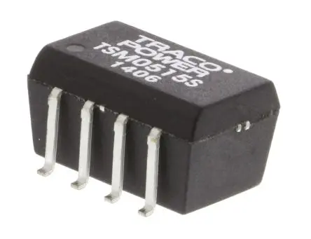 Produktfoto 1 von TRACOPOWER TSM DC/DC Konverter, 15V dc OUT 67 mA Oberfläche 5.5V dc 1 kV dc 1 W -40 °C 85 °C