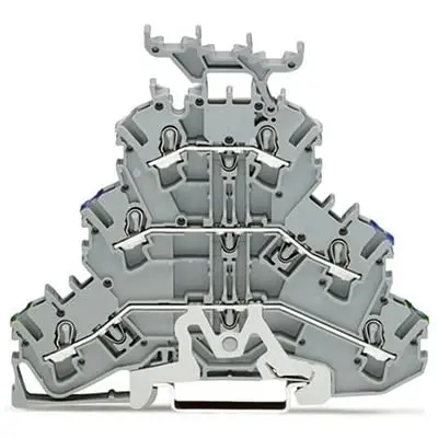 Produktfoto 1 von WAGO TOPJOB S Mehrstufiger Anschlussklemmenblock 3 Grau, 2.5mm², 300V Einsteck-Anschluss IECEx/ATEX/CSA