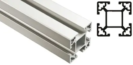 Produktfoto 1 von FlexLink Silber XC Aluminium Strebenprofil 44 x 44 mm, 4-fach Nut 11 mm, Länge 3000 mm XC
