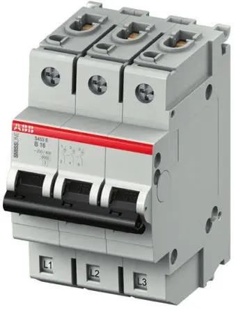 Produktfoto 1 von ABB S400E Miniaturüberlastschalter Typ B, Pol 3-polig 25A 400V ac, Abschaltvermögen 6 kA SMISSLINE TP