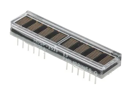 Produktfoto 1 von Broadcom HDSP-253x LED-Anzeige Punktmatrix 8 Zeichen, Grün, Orange, Gelb, Rot 574nm 7.5mcd Zeichenbreite 2.5 mm