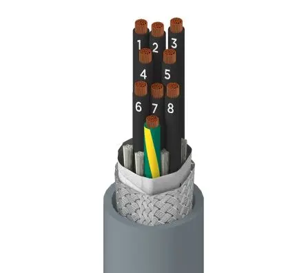Alpha Wire Xtra-Guard FLEX Performance Cable Mehrkern-Industriekabel, 9-adrig Grau Geschirmt, 305 m, Polyvinylchlorid,
