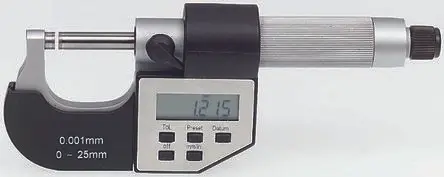 Produktfoto 1 von RS PRO Batteriebetrieben Außen- Mikrometer Beide, 0 mm bis 25 mm / ±0.002 mm, DKD/DAkkS-kalibriert