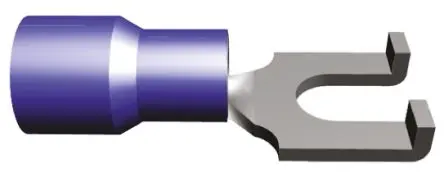 Produktfoto 1 von TE Connectivity PIDG Blau Isoliert Gabelkabelschuh B. 6.2mm, M3.5 Nylon 16 AWG 14 AWG