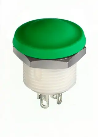 Produktfoto 1 von APEM IX Druckschalter Grün Tastend Panel Ø 2 x 8 mm, 1 Schließer/1 Öffner / 2A 28 V dc, IP67, IP69K