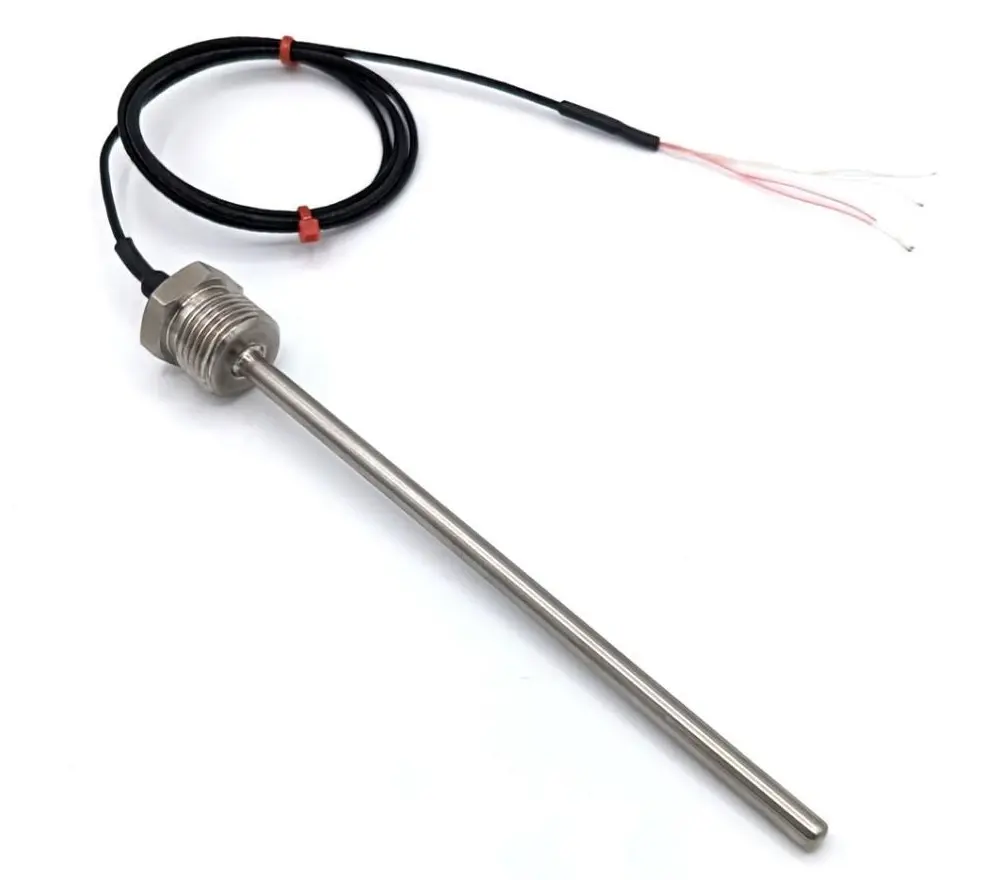 Produktfoto 1 von RS PRO PT100 NPT 1/2 Widerstandsthermometer Ø 6mm x 200mm, -75°C → +250°C, 1m Leitung