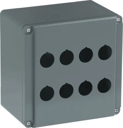 Produktfoto 1 von ABB Modular Metal Drucktastengehäuse, 8, Grau, Aluminium, IP66