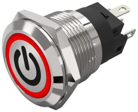 Produktfoto 1 von EAO 82 Beleuchtete Drucktaste Rot Beleuchtet Rastend Panel Ø 19 mm, 1-poliger Umschalter / 3A 240 V dc 240 V ac, IP65,