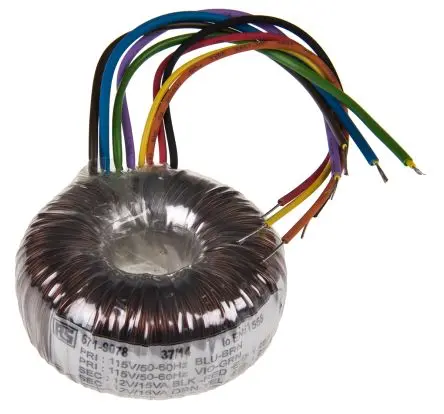 Produktfoto 1 von RS PRO Ringkerntransformator, Primär 115 V ac, 230 V ac / Sekundär 2 x 12 V ac 2 Ausg. 30 VA, 1.25A 0.503 kg 60 Hz 50