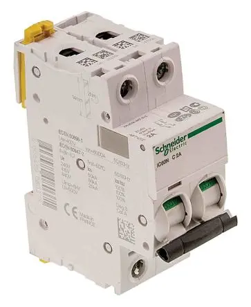 Produktfoto 1 von Schneider Electric IC60N Miniaturüberlastschalter Typ C, Pol 2-polig 1A 100V, 12 V, 130 V, 220 V, 240 V, 380 V, 400 V,