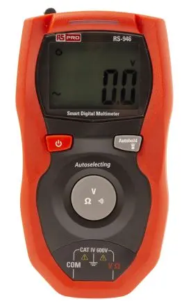 Produktfoto 1 von RS PRO RS-946 Tragbar Digital Multimeter Echteffektivwert, CAT IV 600 V ac, 4 kΩ