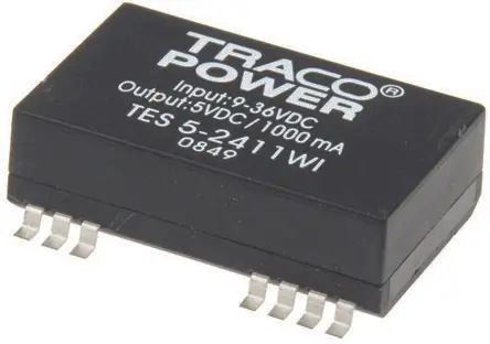 Produktfoto 1 von TRACOPOWER TES 5WI DC/DC Konverter, 12V dc OUT 420 mA Oberfläche 36V dc 1.5 kV dc 3 W -40 °C 70 °C