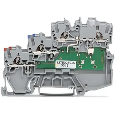 Produktfoto 1 von WAGO TOPJOB S Anschlussklemmenblock DIN-Schiene 3 Grau, 1mm², 24V Zugfederklemme