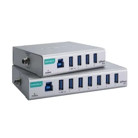 Produktfoto 1 von MOXA, USB 3.2 USB-Hub, 7 USB Ports, USB, USB T: 80 mm H: 27 mm B: 100mm