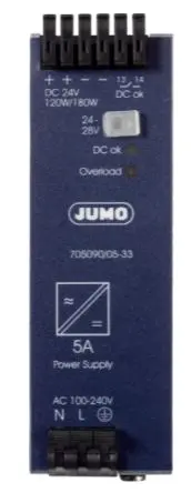 Jumo variTRON DIN-Schienen Netzteil 200V ac AC / 3 A 24V dc DC 80 W