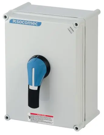 Produktfoto 1 von Socomec 3116 Trennschalter 4-polig Wand, Schnellanschluss, DIN-Hutschiene 1600A, 20 A 23 kW Rot, Grau, Schwarz IP65