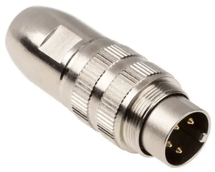 Produktfoto 1 von Lumberg 332 Standard DIN-Stecker Gerade 4-polig, DIN EN 60529, 250V ac 5A IP68 Kabel, Schrauben Stecker