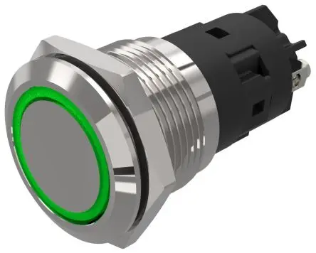 EAO 82 Grün Anzeige, Lötanschluss 12V ac/dc 19 mm, IP65, IP67