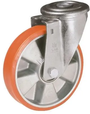 Produktfoto 1 von LAG Drehbar Rolle, Rad ø 100 mm, 120 kg, Ges H. 128 mm, Rad B. 30 mm