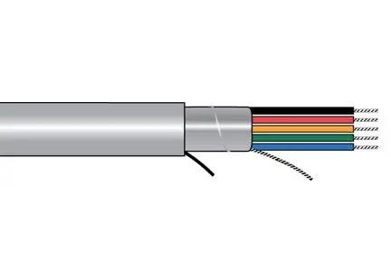 Alpha Wire 5096 Multicore-Kabel, 6-adrig 0.25mm² 24 AWG Grau Geschirmt, 1000 ft, Polyvinylchlorid