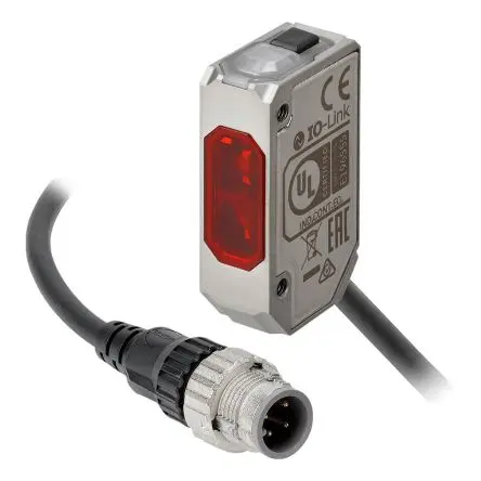 Produktfoto 1 von Omron E3AS Rechteckig Optischer Sensor, Hintergrundunterdrückung, NPN Ausgang, 4-polig M12