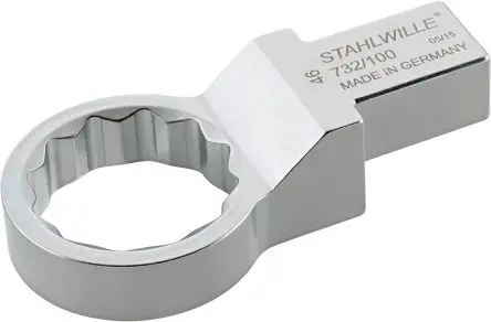 Produktfoto 1 von STAHLWILLE, 9 x 12 mm Rund Einsetzring-Schraubenschlüssel, Chrom, 26 mm