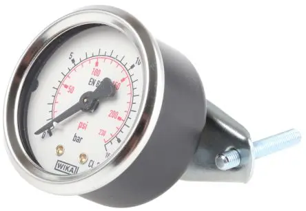 Produktfoto 1 von WIKA Mit Gewinde 111.12 Manometer 50 mm 0 bar → 16 bar ±2.5 % Kunststoff Gehäuse G 1/8, ISO-kalibriert