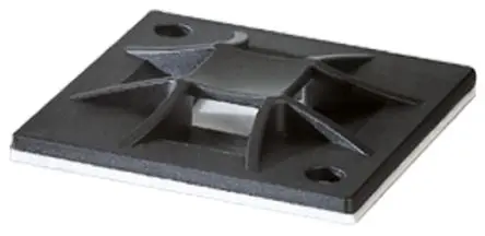 Produktfoto 1 von HellermannTyton QM Befestigungssockel, Nylon 6.6 Schwarz 30 mm x 5.1 mm Kabelbinder x 30mm für 4.1 mm