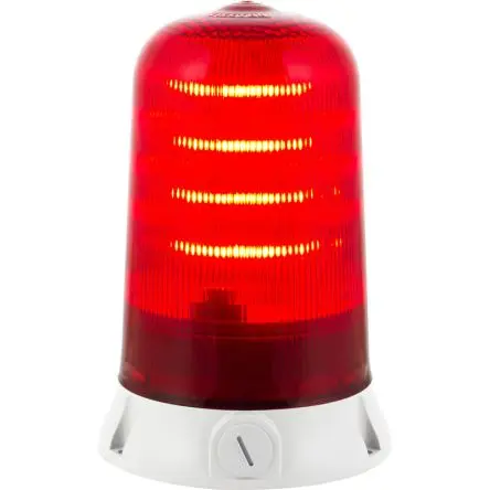 Produktfoto 1 von RS PRO LED Filament/Warnsummer, Umdrehung, Dauer Signalleuchte 12V Rot Basis, Ø 142 mm x 212 mm IP65