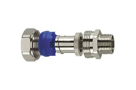 Produktfoto 1 von HellermannTyton HelaGuard Messing vernickelt, Thermoplastisches Elastomer Kabelrohr Fitting Kabelrohr M40 40 mm Grau