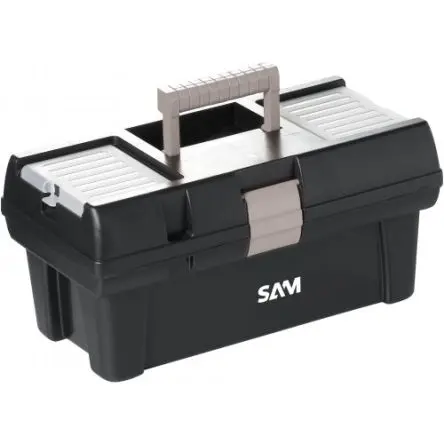 Produktfoto 1 von SAM Polyvinylchlorid Werkzeugbox, L. 415 mm B. 226mm H. 200 mm, 1.175 kg