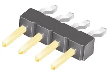 Produktfoto 1 von Samtec TSM Stiftleiste gewinkelt, 4-polig / 1-reihig, Raster 2.54 mm Raster Oberfläche, Platine-Platine, Kabel-Platine,